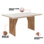 Imagem de Mesa de Jantar Anny 160x90 Cm Off White Com Base de Madeira Mel - D'Rossi