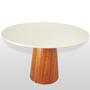 Imagem de Mesa de Jantar Araçá Tampo em Mdf com Vidro e Base em Madeira