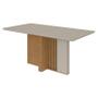 Imagem de Mesa de Jantar Astrid 170 cm Amêndoa Clean Off White Tampo com Vidro  Lopas