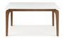 Imagem de Mesa de Jantar Branca 8 lugares 180cm moderna Tampo com Vidro Base Madeira Maciça Cirrus - Branco/Imbuia