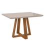 Imagem de Mesa de Jantar Brenda 120x90 Cm Off White Com Base de Madeira Mel N01 - D'Rossi