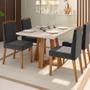 Imagem de Mesa de Jantar Brenda 120x90 Cm Off White Com Base de Madeira Mel N01 - D'Rossi