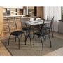 Imagem de Mesa De Jantar Bruna 100x60 Cm Com Granito Ocre Itabira Com 4 Cadeiras 063 Preto - Artefamol