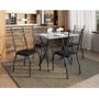 Imagem de Mesa de Jantar Bruna 100x60 cm com Granito Ocre Itabira com 4 Cadeiras 063 Preto  Artefamol