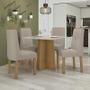 Imagem de Mesa de Jantar Celebrare 90x90 com 4 Cadeiras Exclusive Amêndoa/Off White/Veludo Creme - Móveis Lopas
