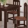 Imagem de Mesa De Jantar Com 4 Cadeiras Com Estofado material sintético Marrom 120cm Castanho Safira Shop Jm