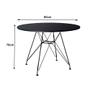 Imagem de Mesa de Jantar com 4 Cadeiras Eames Eiffel Tampo Redondo Preto 90cm Base de Ferro Preto
