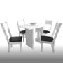 Imagem de Mesa de Jantar com 4 Cadeiras Indekes Karla Branca / Cadeiras Pretas
