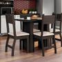 Imagem de Mesa de Jantar Com 4 Cadeiras Milano Amendoa Savana Poliman Móveis