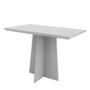 Imagem de Mesa De Jantar Com 4 Lugares 1,20 Com Tampo De Madeira Canto Arredondada Com Vidro Cor Off White Ana New Ceval