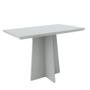 Imagem de Mesa De Jantar Com 4 Lugares 1,20 Com Tampo De Madeira Canto Arredondada Com Vidro Cor Off White Ana New Ceval