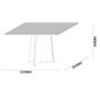 Imagem de Mesa De Jantar Com 4 Lugares 1,20 Com Tampo De Madeira Canto Arredondada Com Vidro Cor Off White Ana New Ceval