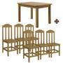 Imagem de Mesa De Jantar Com 6 Cadeiras Em Madeira Maciça 160cm Nogueira Safira Shop Jm