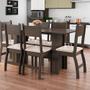 Imagem de Mesa de Jantar Com 6 Cadeiras Milano Amendoa Savana Poliman Móveis