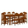 Imagem de Mesa de jantar com 8 cadeiras de madeira maciça - Marrom Safira Nemargi