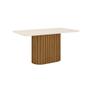 Imagem de Mesa de Jantar com Tampo MDF e Vidro com Canto Arredondado 160 Cm Solana Henn
