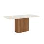 Imagem de Mesa de Jantar com Tampo Mdf e Vidro com Canto Arredondado 180 Cm Solana