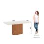 Imagem de Mesa de Jantar com Tampo Mdf e Vidro com Canto Arredondado 180 Cm Solana