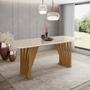 Imagem de Mesa de Jantar Com Tampo MDF e Vidro com Canto Arredondado 200 Cm Adriana Henn