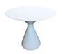 Imagem de Mesa de Jantar Cone Ampulheta 110 cm Tampo Laqueado Branco Base Branca