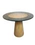Imagem de Mesa de Jantar Cone Concavo 100 cm Laminada em Madeira com Vidro