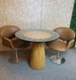 Imagem de Mesa de Jantar Cone Concavo 100 cm Laminada em Madeira com Vidro