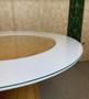 Imagem de Mesa de Jantar Cone Concavo 100 cm Laminada em Madeira com Vidro