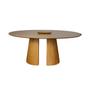 Imagem de Mesa de Jantar Cone Duo Oval 235x122cm Tampo Freijó Base Robusta Freijó