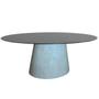 Imagem de Mesa de Jantar Cone Oval 120x80 cm Tampo Madeira Laqueada Base Cimento Queimado