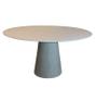 Imagem de Mesa de Jantar Cone Oval 198x122 cm Tampo Laca Branca Base laminada Padrão Grigio