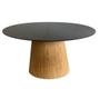 Imagem de Mesa de Jantar Cone Oval 198x122 cm Tampo MDF Laqueado Base Madeira Freijó