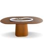 Imagem de Mesa de Jantar Cone Retangular Arredondada 180x100cm Madeira Freijó