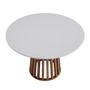 Imagem de Mesa De Jantar Cone Ripado Redonda 130cm Madeira Off White