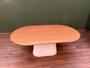 Imagem de Mesa de Jantar Cone Zoe 140x90cm Base Laca Branca Tampo Freijó