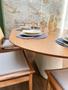 Imagem de Mesa de Jantar Cone Zoe 140x90cm Base Laca Branca Tampo Freijó