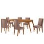 Imagem de Mesa de Jantar Copper 180cm Madeira com 6 Cadeiras Diane MDF Moderna Mobília