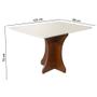 Imagem de Mesa de Jantar de Madeira Luna Off-white com Vidro