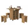 Imagem de Mesa de jantar dobrável com bancos MDF- Vira aparador Jade Cor: Preta