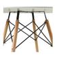 Imagem de Mesa De Jantar Eames Eiffel 80cm Tampo Preto Base De Madeira