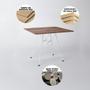 Imagem de Mesa De Jantar Eames Eiffel Amêndoa 90cm Quadrada Com 4 Cadeiras Pretas Base Ferro Branco