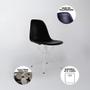 Imagem de Mesa De Jantar Eames Eiffel Amêndoa 90cm Quadrada Com 4 Cadeiras Pretas Base Ferro Branco