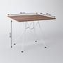 Imagem de Mesa De Jantar Eames Eiffel Amêndoa 90cm Quadrada Com 4 Cadeiras Pretas Base Ferro Branco