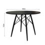 Imagem de Mesa de Jantar Eames Eiffel Preta 90cm Base Madeira Maciça Preta