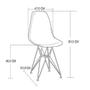 Imagem de Mesa de Jantar Eames Eiffel Quadrada Vidro 90cm com 4 Cadeiras Pretas Base Ferro Cobre