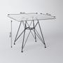 Imagem de Mesa de Jantar Eames Eiffel Quadrada Vidro 90cm com 4 Cadeiras Pretas Base Ferro Preto