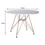 Imagem de Mesa de Jantar Eames Eiffel Redonda 110cm Madeira Branca com Base Ferro Cobre