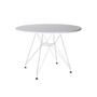 Imagem de Mesa de Jantar Eames Eiffel Redonda Branca 90cm com 4 Poltronas Brancas Ferro Branco