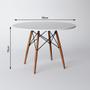 Imagem de Mesa de Jantar Eiffel 80cm Tampo Redondo Branco Base de Madeira