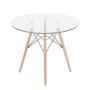 Imagem de Mesa de Jantar Eiffel Redonda Tampo em Vidro - 90cm