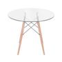 Imagem de Mesa de Jantar Eiffel Redonda Tampo em Vidro - 90cm
